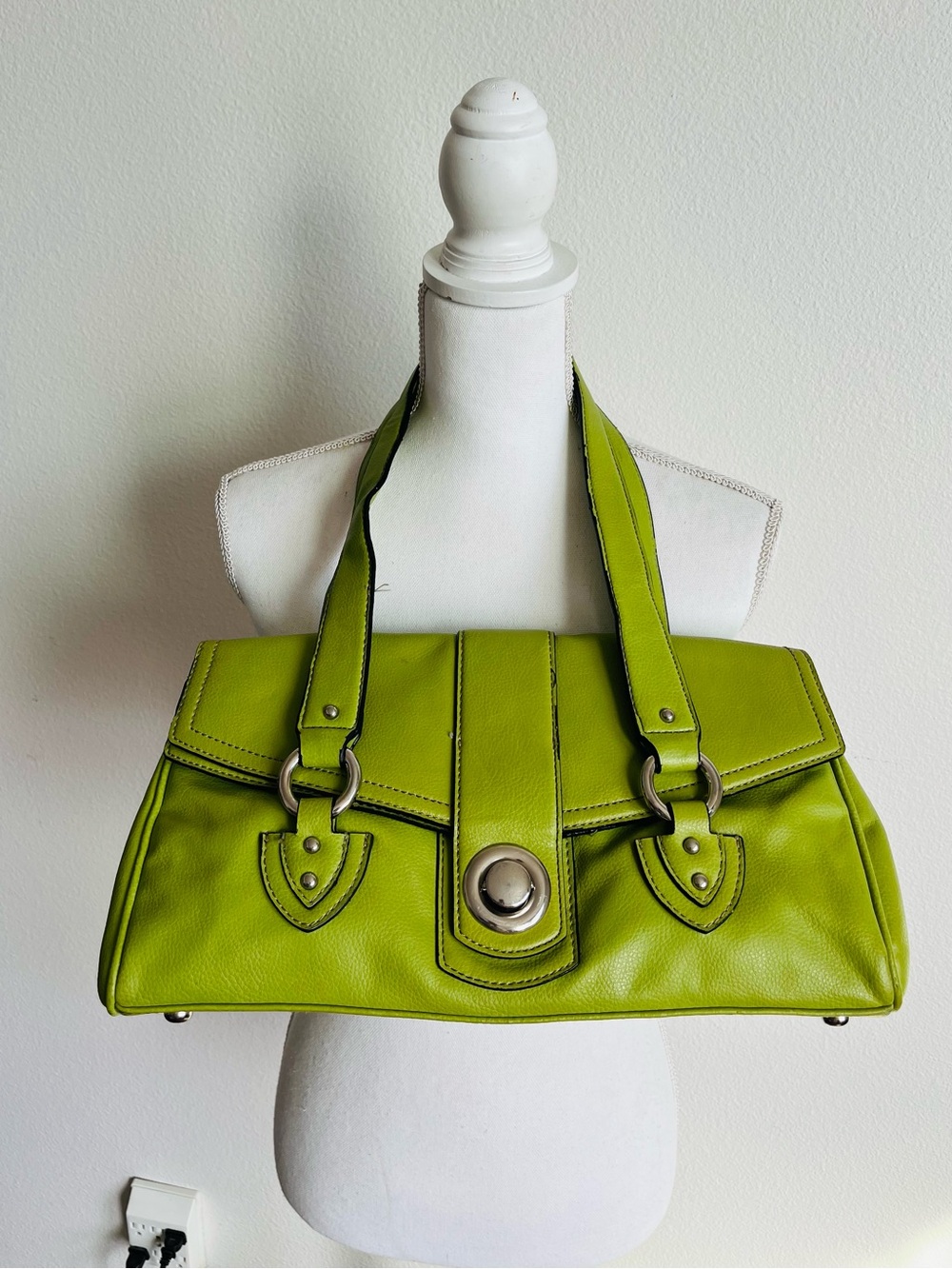 Green Structured Shoulder Bag - Unbranded
